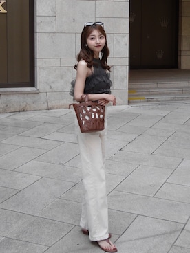 「アイテム（イヤーカフ）」を使った、m a p oさん（レディース・149cm）の夏コーディネート