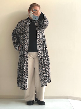 「リブニット」｜「アイテム（ワンピース/ドレス）」を使った、KMさん（レディース・160cm）の冬コーディネート