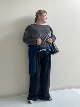 「アイテム（イヤリング）」を使った、KMさん（レディース・160cm）の秋コーディネート