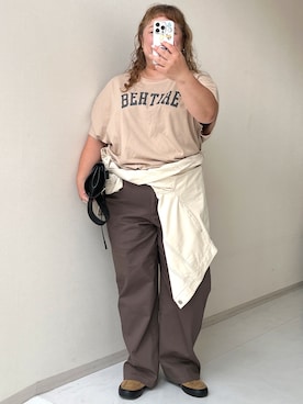 「アイテム（バレエシューズ）」を使った、KMさん（レディース・160cm）の秋コーディネート