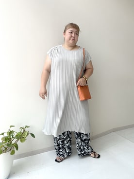 「ストレートパンツ」｜KMさん（レディース・160cm）の夏コーディネート