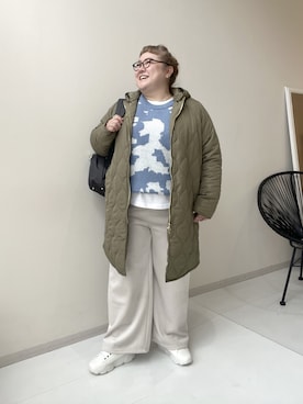 「アイテム（バックパック/リュック）」を使った、KMさん（レディース・160cm）の冬コーディネート