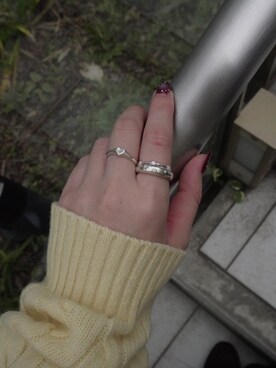 「TEN.（テン）の【新作】SILVER925 ポルカリング (CZ)（リング、シルバー系）」を使った、Nishi Satsukiさん（レディース・156cm）の春コーディネート