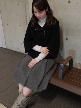 「アイテム（チャーム）」を使った、Nishi Satsukiさん（レディース・156cm）の冬コーディネート