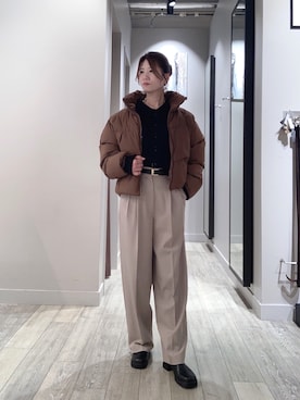 「アイテム（ダウンジャケット/コート）」を使った、みかんさん（レディース・162cm）の秋コーディネート