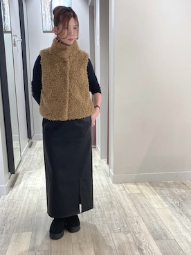 「アイテム（ベスト）」を使った、みかんさん（レディース・162cm）の秋コーディネート