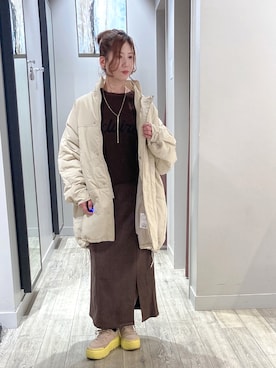 「アイテム（ダウンジャケット/コート）」を使った、みかんさん（レディース・162cm）の秋コーディネート