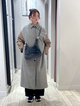 「アイテム（ステンカラーコート）」を使った、みかんさん（レディース・162cm）の秋コーディネート