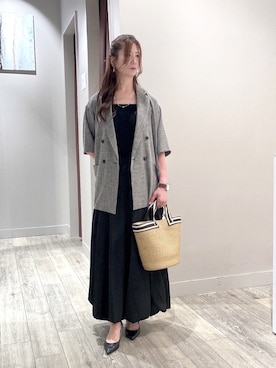「オーバーサイズ」｜「アイテム（ジャケット/アウター）」を使った、みかんさん（レディース・162cm）の夏コーディネート