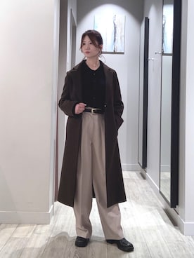 「アイテム（チェスターコート）」を使った、みかんさん（レディース・162cm）の秋コーディネート