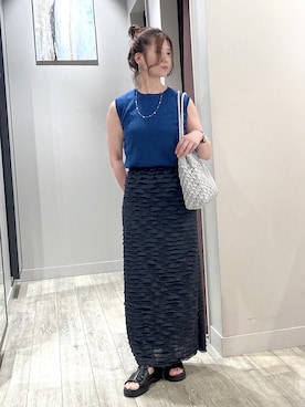 「ラメニット」｜みかんさん（レディース・162cm）の夏コーディネート