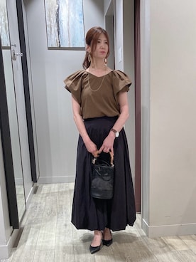 「袖ボリューム」｜みかんさん（レディース・162cm）の夏コーディネート