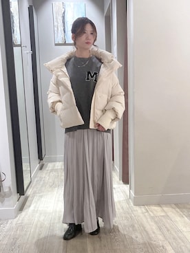 COCO❀abahouse mavie 袖リブシームレススタンドダウン４０ abahouse mavie（アバハウスマヴィ） ダウンコート ダウンジャケット