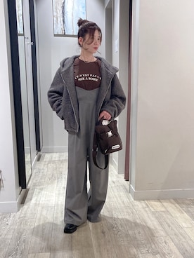 「アイテム（トートバッグ）」を使った、みかんさん（レディース・162cm）の秋コーディネート