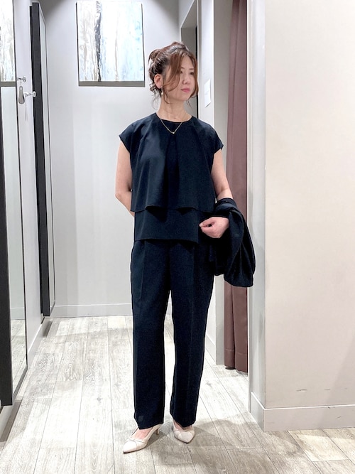 ブラウス シャツ 「２点セットアップ/エニデイカセット・サマー」ジョーゼット ブラウス＆パンツセット レディース abahouse mavie｜【2点セットアップ/エニデイカセット・サマー