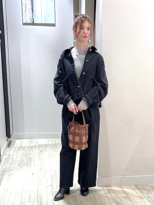 デニム/カツラギショートカバーオール（デニムジャケット）｜abahouse