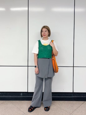 「earth music&ecology（アースミュージックアンドエコロジー）のアイテム」を使った、sharon0109さん（レディース・163cm）の夏コーディネート