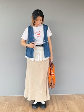 「アイテム（ベスト）」を使った、sharon0109さん（レディース・163cm）の夏コーディネート