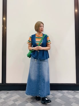「アイテム（デニムスカート）」を使った、sharon0109さん（レディース・163cm）の夏コーディネート