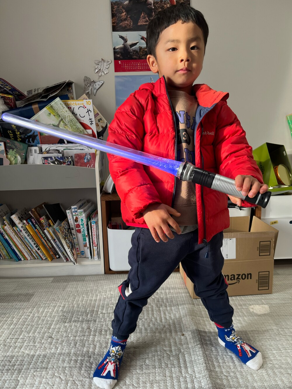 「新星WEARISTAにエントリー」｜「STAR WARSのアイテム（その他、パープル系）」を使った、じゅうこうさん（キッズ・100cm）の冬コーディネートの1枚目の写真