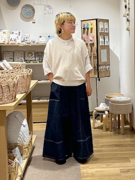 「クリップデニム_studio CLIP」｜「アイテム（その他シューズ）」を使った、hara..さん（レディース・152cm）の夏コーディネート