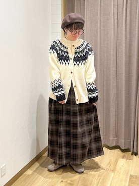 「アイテム（モカシン/デッキシューズ）」を使った、hara..さん（レディース・152cm）の秋コーディネート