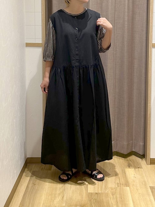 セール】3WAYノースリーブコットンリネンワンピース[プラスサイズあり