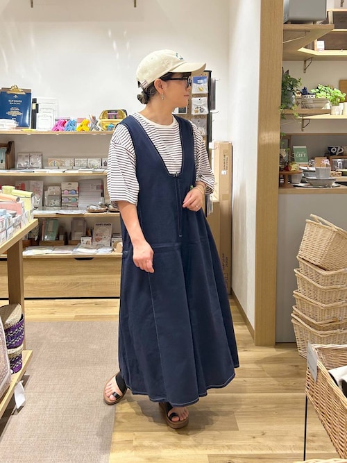 セール】コットンリネンVネックサロペット[プチ・プラスサイズ
