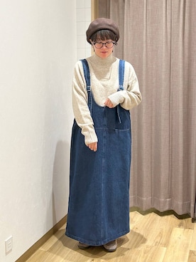 「アイテム（モカシン/デッキシューズ）」を使った、hara..さん（レディース・152cm）の秋コーディネート