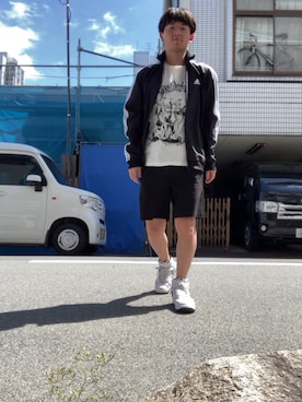 「adidas（アディダス）のアイテム（ナイロンジャケット）」を使った、ayumu1gothicさん（メンズ・168cm）の春コーディネート