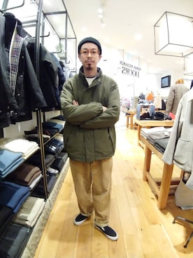 「撥水」｜「アイテム（ブルゾン）」を使った、工藤寧さん（メンズ・176cm）の秋コーディネート