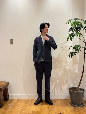 「アイテム（スーツパンツ）」を使った、Yukiyaさん（メンズ・185cm）の秋コーディネート