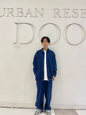 「アイテム（デニムジャケット）」を使った、armrckrさん（メンズ・163cm）の夏コーディネート