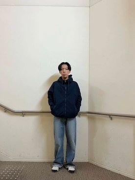 「EKAL（エカル）のアイテム（ジャケット/アウター）」を使った、armrckrさん（メンズ・163cm）の冬コーディネート