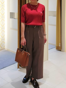 「ROPE' PICNIC（ロペピクニック）のアイテム（その他パンツ）」を使った、LISAさん（レディース・156cm）の秋コーディネート
