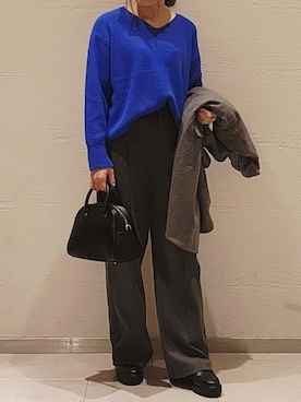 「アイテム（ピーコート）」を使った、LISAさん（レディース・156cm）の秋コーディネート