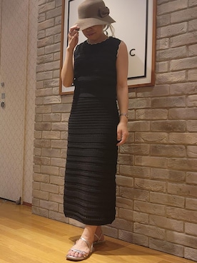 「ロング」｜「アイテム（帽子）」を使った、LISAさん（レディース・156cm）の春コーディネート