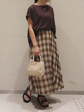 「アイテム（ネックレス）」を使った、LISAさん（レディース・156cm・30代）の夏コーディネート