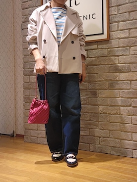 「HARUTA」｜「アイテム（トレンチコート）」を使った、LISAさん（レディース・156cm）の春コーディネート
