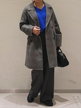 「ブルー」｜LISAさん（レディース・156cm）の冬コーディネート