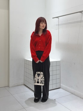 「アイテム（スラックス）」を使った、森あずささん（レディース・152cm）の秋コーディネート