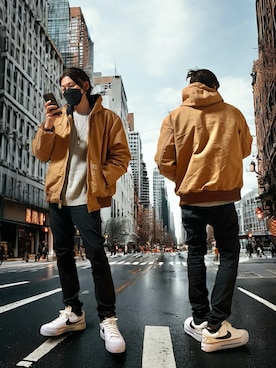 「Dickies（ディッキーズ）のアイテム（パンツ）」を使った、papasfurugiさん（メンズ・172cm）の冬コーディネート