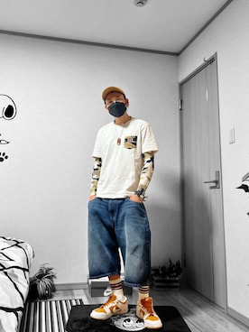 「アイテム（キャップ）」を使った、papasfurugiさん（メンズ・172cm）の秋コーディネート