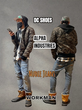 「アイテム（ミリタリージャケット）」を使った、papasfurugiさん（メンズ・172cm）の秋コーディネート