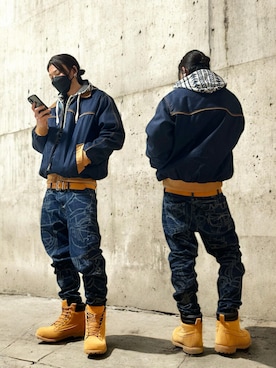 「FILA（フィラ）のアイテム」を使った、papasfurugiさん（メンズ・172cm）の冬コーディネート