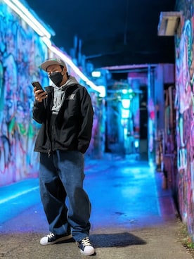 「アイテム（サロペット/オーバーオール）」を使った、papasfurugiさん（メンズ・172cm）の秋コーディネート