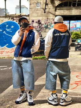 「アイテム（ナイロンジャケット）」を使った、papasfurugiさん（メンズ・172cm）の秋コーディネート