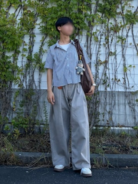 「SINSS（シンス）のアイテム（バッグ）」を使った、　昴優(こうゆう)さん（メンズ・175cm）の夏コーディネート