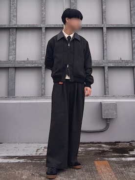 「SINSS（シンス）のTweed classic tie / ツイードクラシックネクタイ（ネクタイ、ブラウン系）」を使った、昂優さん（メンズ・175cm）の春コーディネート