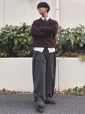 「アイテム（ネクタイ）」を使った、昂優さん（メンズ・175cm）の冬コーディネート